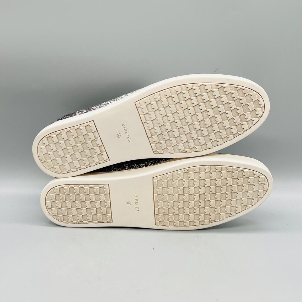 Birdies Shoes Womens 10 Silver Glitter Slip On Sneaker Flats Casual Comfort - Picture 8 of 11